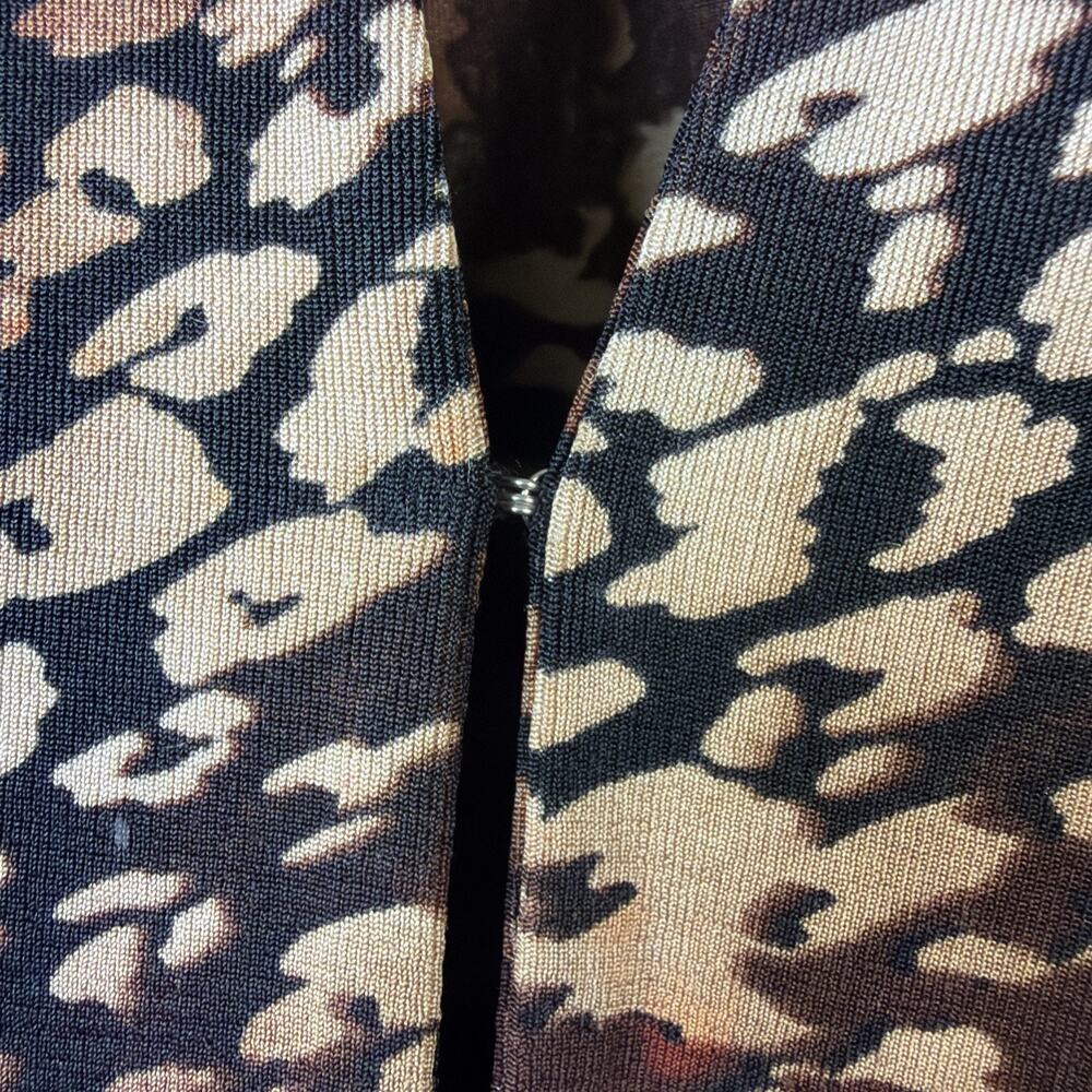 Chico's 3 Travelers Peplum Hem Jacket xl Brown Animal Print bohemian vintage - Picture 4 of 13
